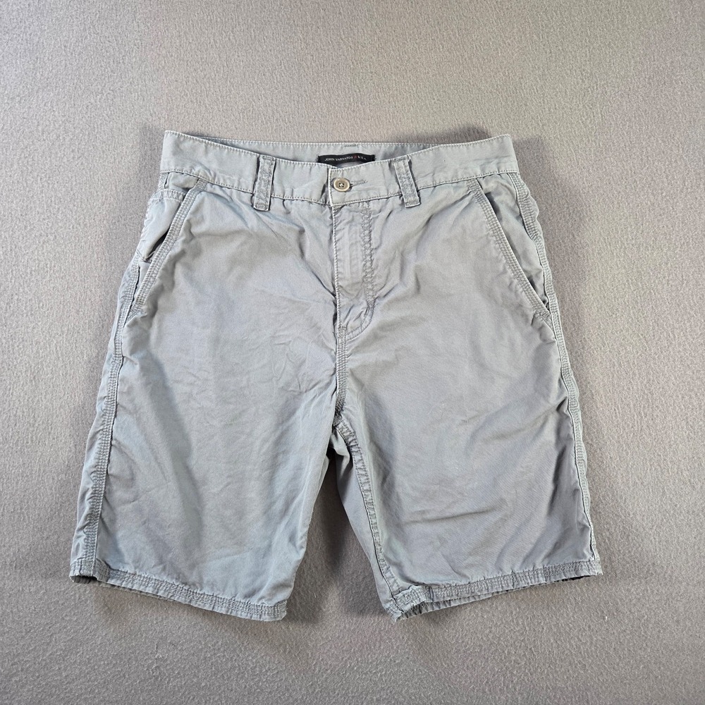 John Varvatos Shorts Mens 30 Grey Cotton Triple Needle Cotton 9" USA